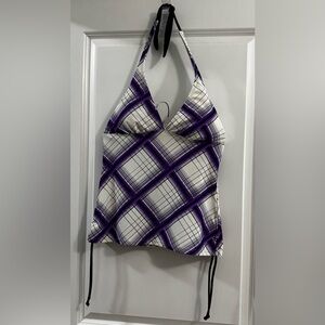 Purple and White Geometric Bikini